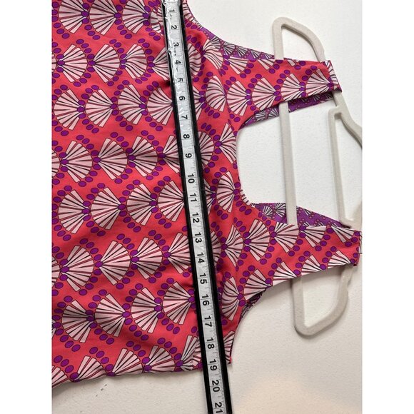 Kaari Blue Pink Shell Print Tank Top Size M Sleeveless Blouse - Picture 9 of 9